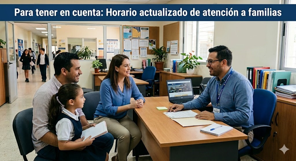 Horario actualizado de atención a padres de familia.